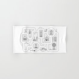 Town Map Play by PetekDesign Hand & Bath Towel