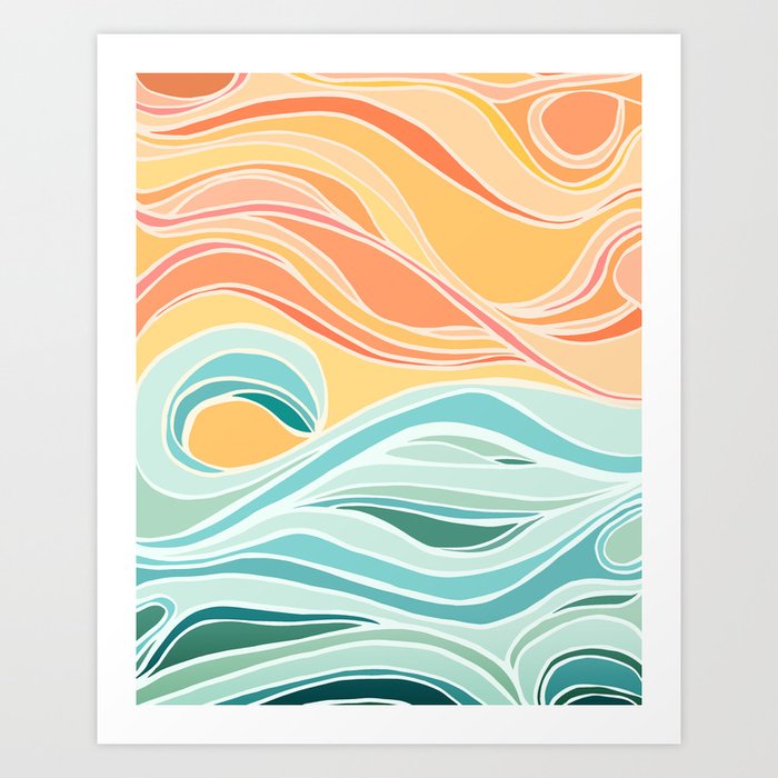 Sea and Sky Abstract Landscape Art Print