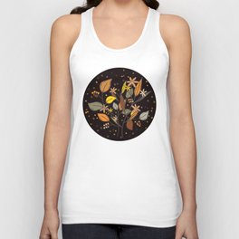 Autumn leaves, berries and flowers - fall themed pattern Unisex Tank Top