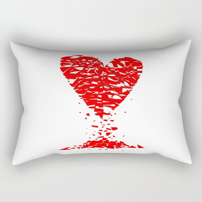 Shattered Lovers Heart Rectangular Pillow