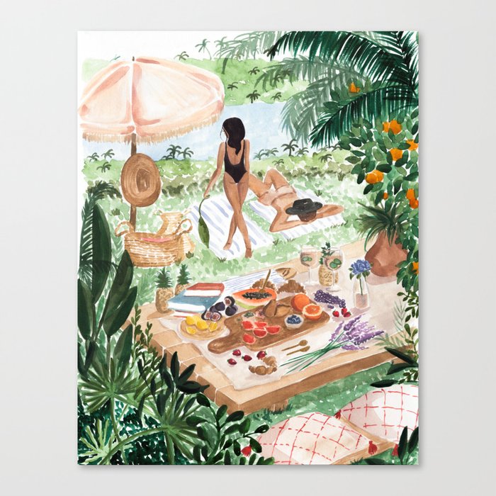 Picnic In the South of France Canvas Print