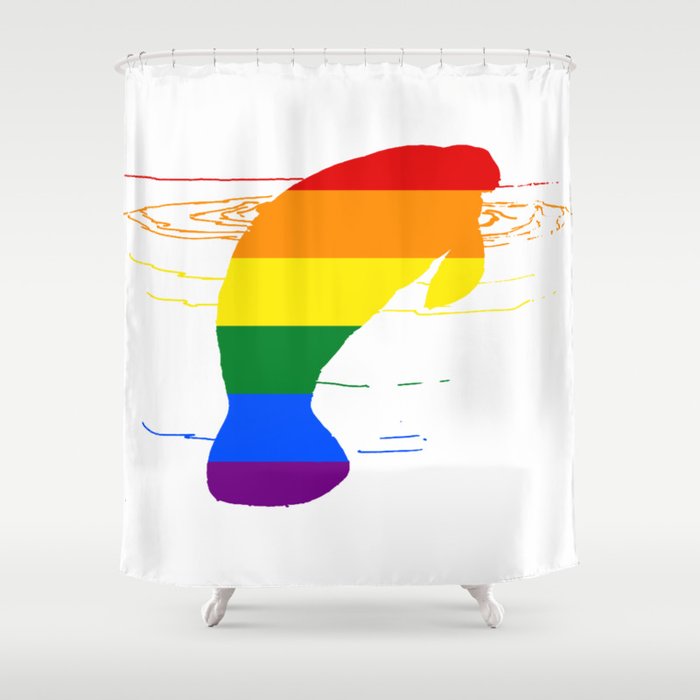 Rainbow Manatee Shower Curtain By Mordaxfurittus Society6