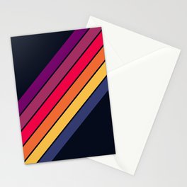 Fantasma - 70s Rainbow Colors Vintage Style Retro Stripes Stationery Card