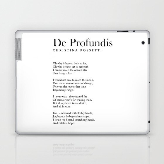 De Profundis - Christina Rossetti Poem - Literature - Typography Print 2 Laptop & iPad Skin