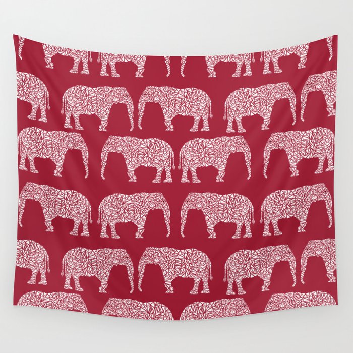 Alabama bama crimson tide elephant state college university pattern footabll Wall Tapestry