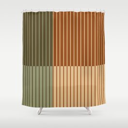 Color Block Line Abstract XIV Shower Curtain