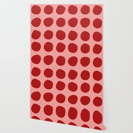 Irregular Polka Dots pink and red Wallpaper