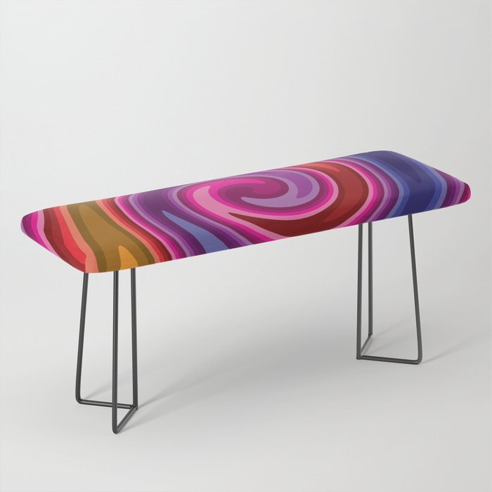 Tie Dye Multi Color Swirl Design Bench