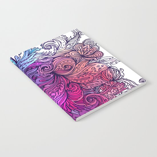 Blue Floral Indian Pattern Notebook
