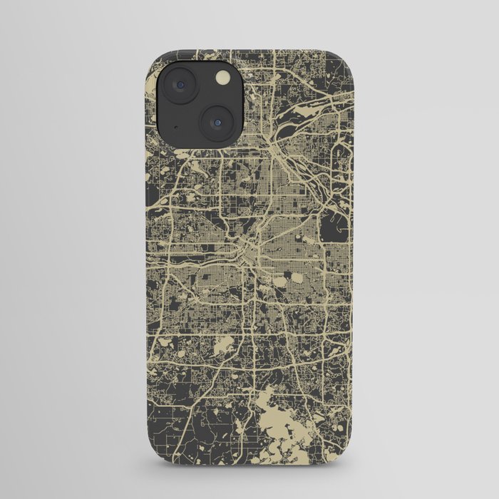 Minneapolis Map yellow iPhone Case