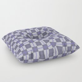 Warped Checkerboard Grid Illustration Floor Pillow