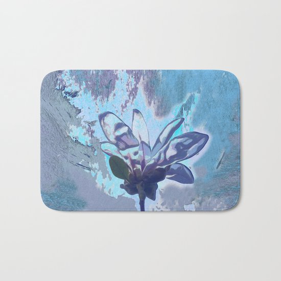 Blue flower fantasy Bath Mat