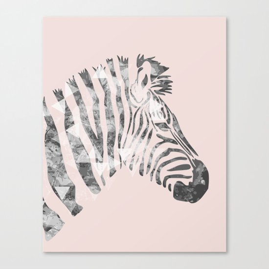 Black and pink zebra Canvas Print