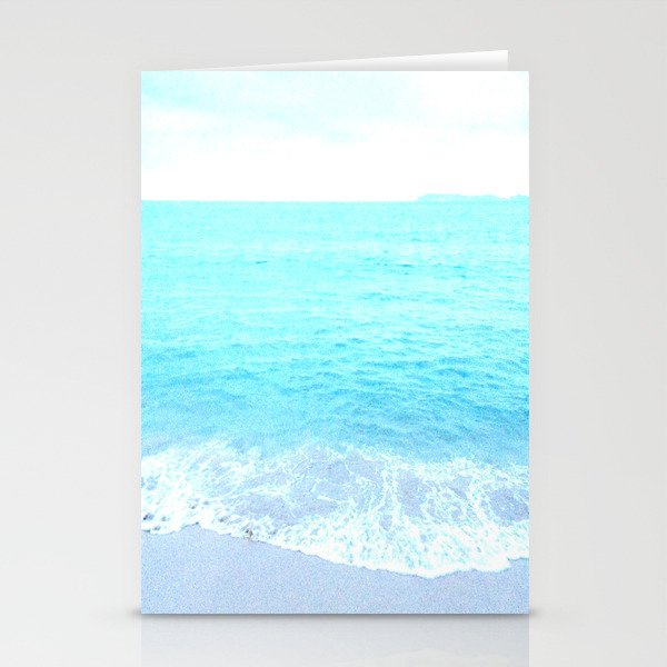 emerald blue wave summer sea beach stationery cards by