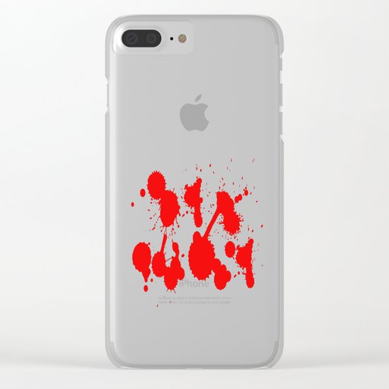blood stains splatter on black Clear iPhone Case