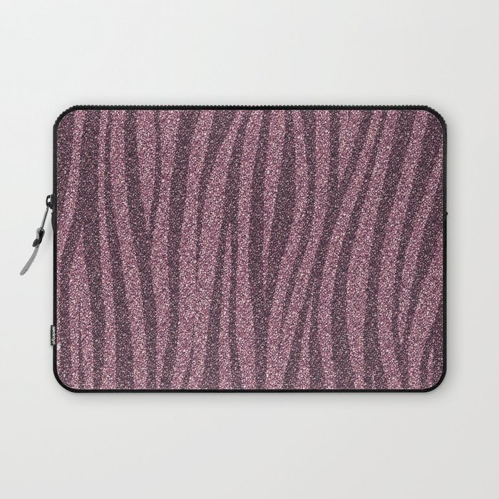 Stripes Pink Glitter Laptop Sleeve