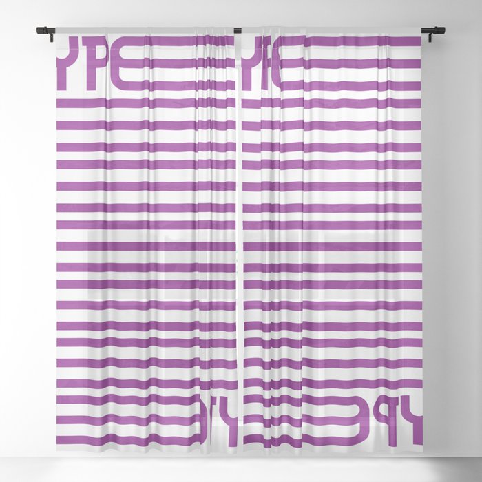Type Stripes (Purple) Sheer Curtain
