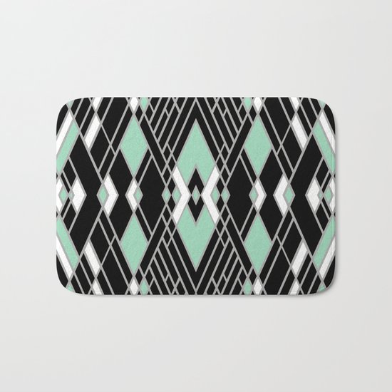 Art Deco Zoom Mint Bath Mat