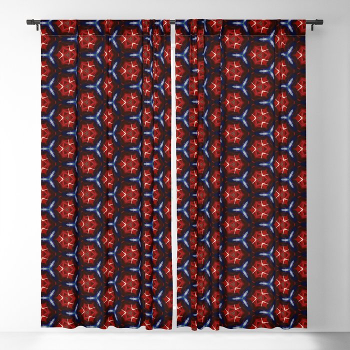Modern, abstract geometric pattern in tamarillo, regent gray, milano red, cocoa brown, blue-gray, almond, Catalina blue Blackout Curtain