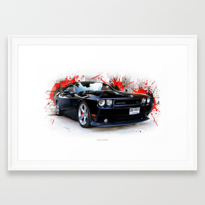 Dodge Challenger Srt Framed Art Print By Benjaminhodson Society6