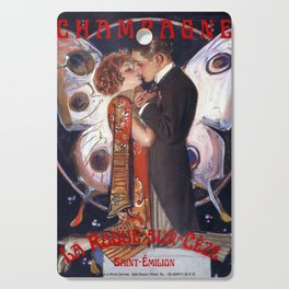 Vintage Art Deco Dapper Roaring Twenties Couple Champagne La Roque-sur-Ceze advertisement poster / posters Cutting Board