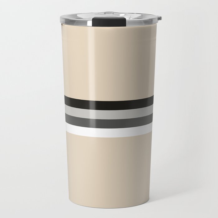 Doppelgaenger - Minimal Retro Look Stripes Travel Mug