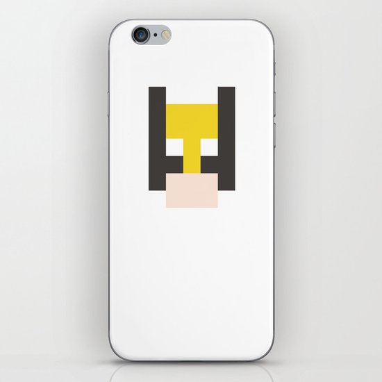 hero pixel yellow black flesh iPhone & iPod Skin