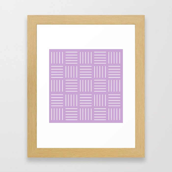 Abstract geometric pattern - purple and white. Framed Art Print