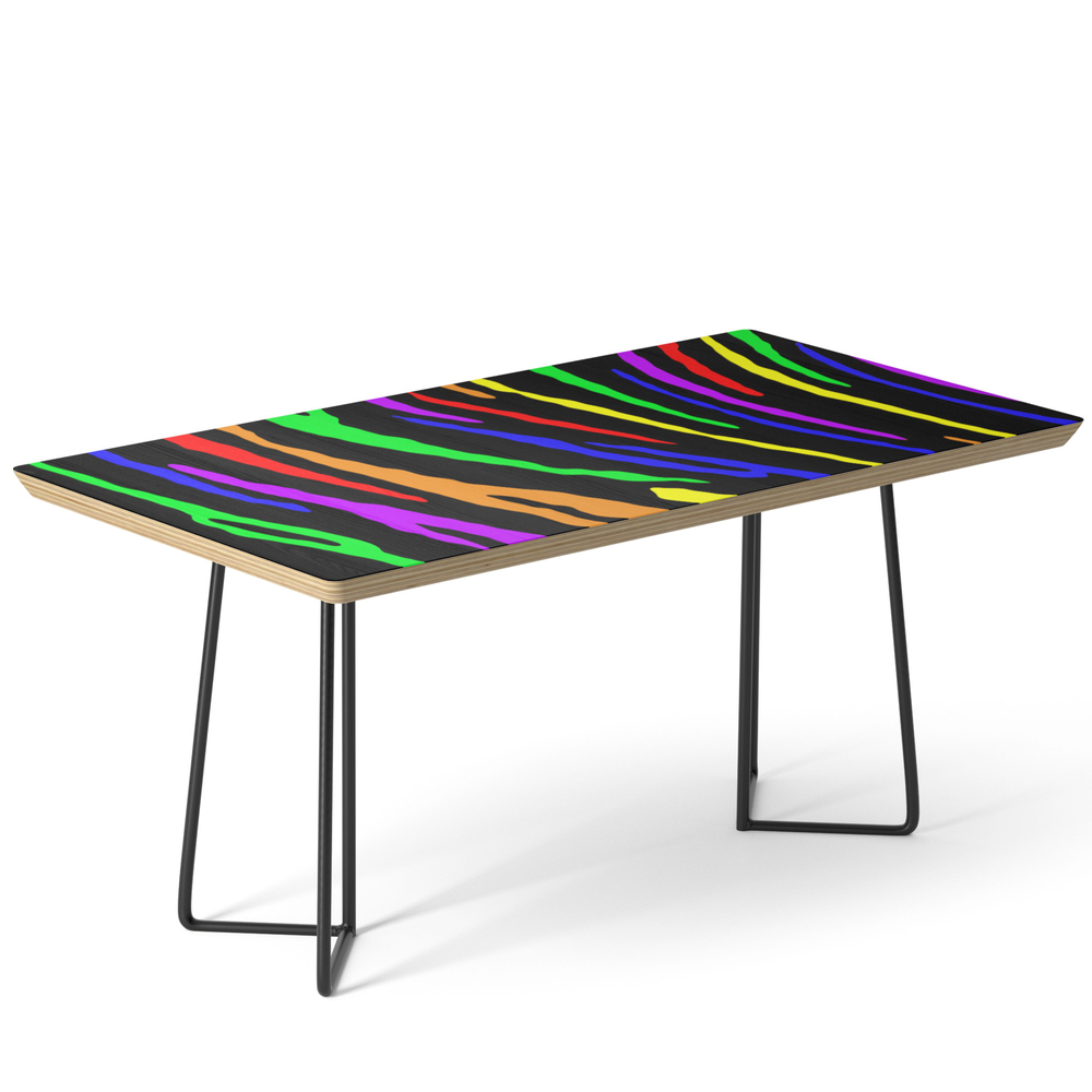 Rainbow Tiger Stripes Coffee Table by blakcirclegirl