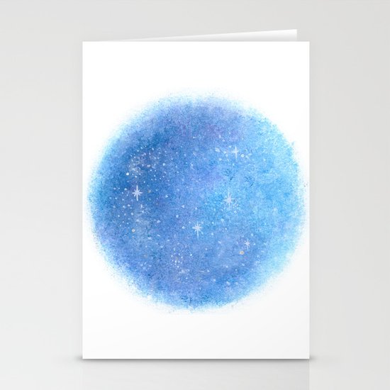 Watercolor Galaxy Circle Stationery Cards By Allygracie Society6