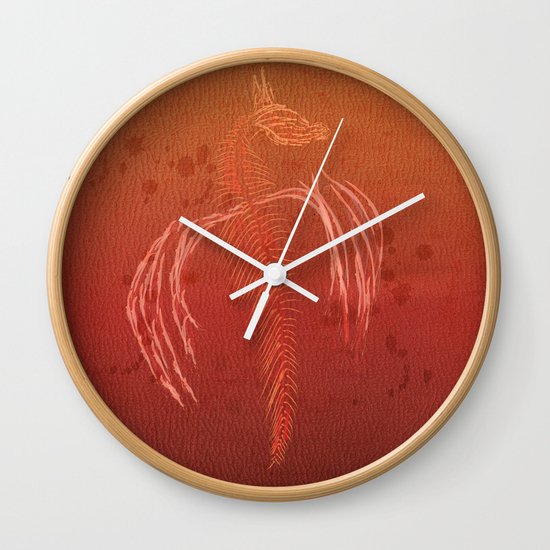 Dragon in red Wall Clock