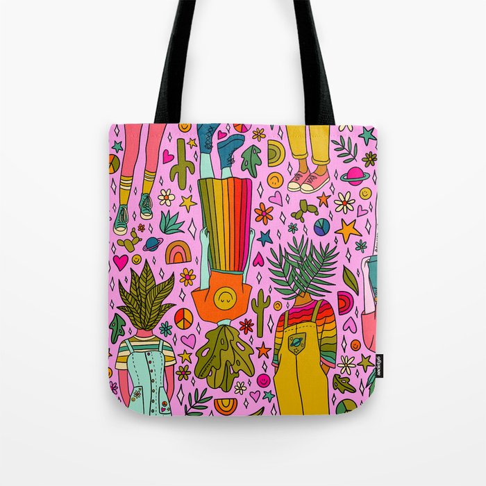Plant Girls Print Tote Bag