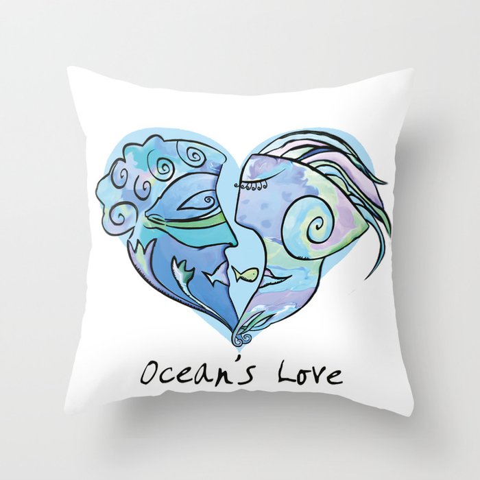 Ocean`s Love 2 Throw Pillow
