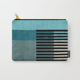 Blue Black Gray Abstract Bold Linen Wall Art 02 Carry-All Pouch