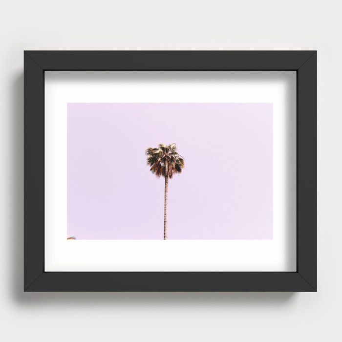 Palm Tree x Pink Skies  Recessed Framed Print