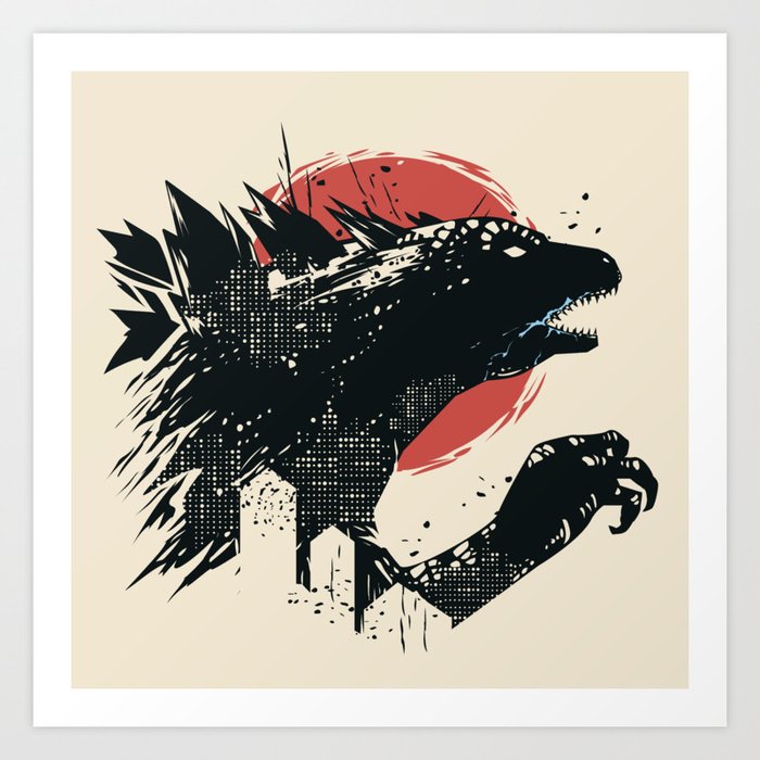 Wall Art Print Godzilla Japan, Gifts & Merchandise