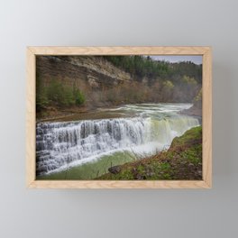Lower Falls of the Genesee River in New York Framed Mini Art Print