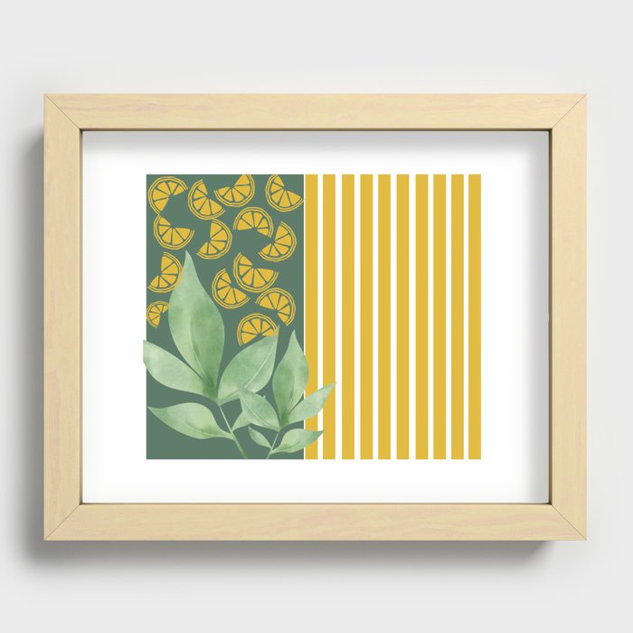 leafy  lemon Recessed Framed Print