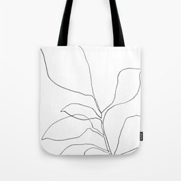 Six Leaf Plant - Minimalist Botanical Line Drawing Tote Bag