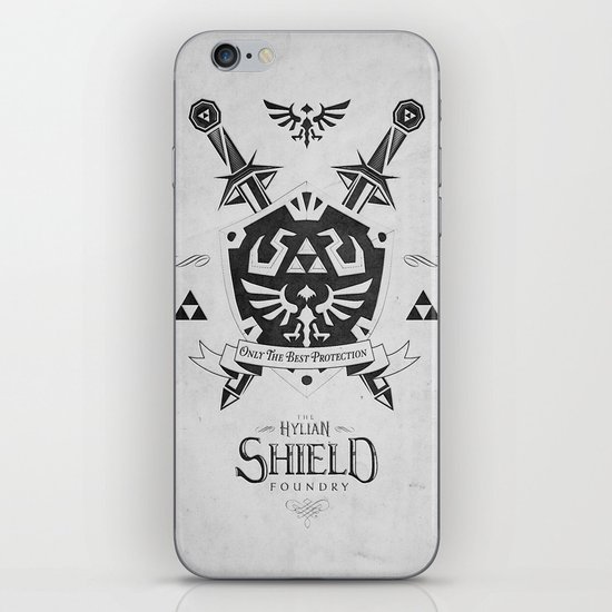 Legend of Zelda Hylian Shield Foundry logo Iconic Geek Line Artly iPhone & iPod Skin