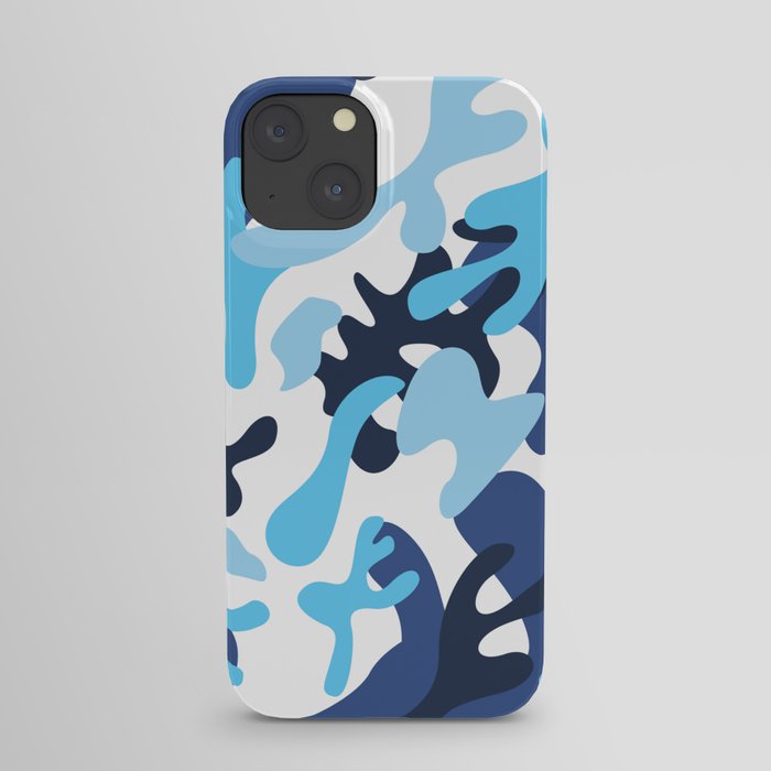 Blue Wavy Grunge Pattern iPhone Case