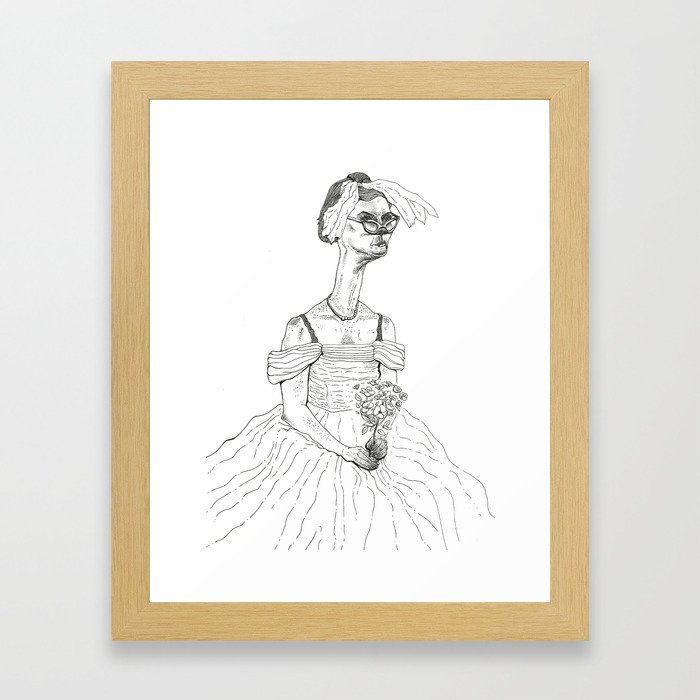Woman with Flowers Framed Art Print