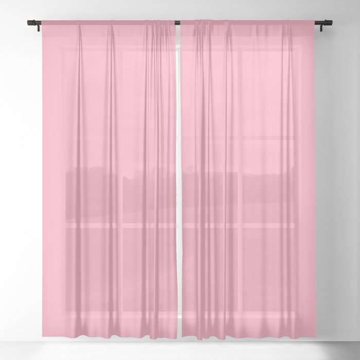 Flower Girl Pink Sheer Curtain