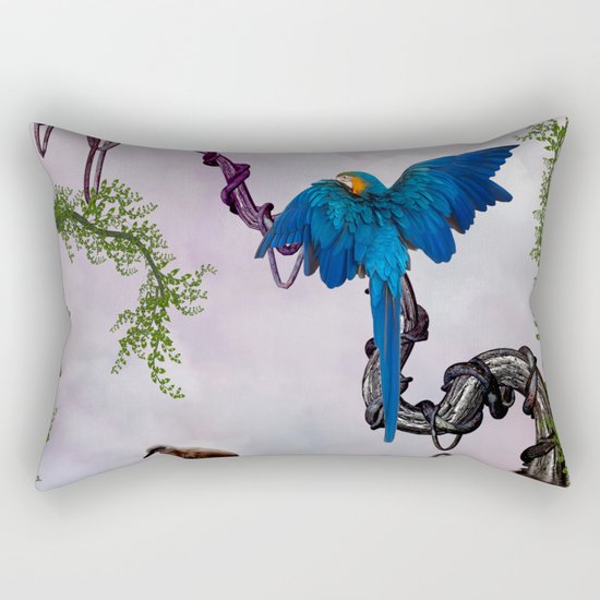Wonderful blue parrot Rectangular Pillow