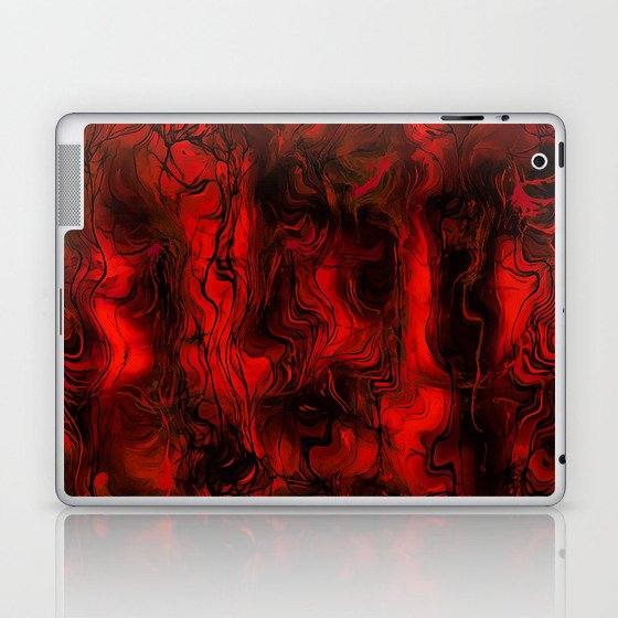 Nervous Energy Grungy Abstract Art  Red And Black Laptop & iPad Skin