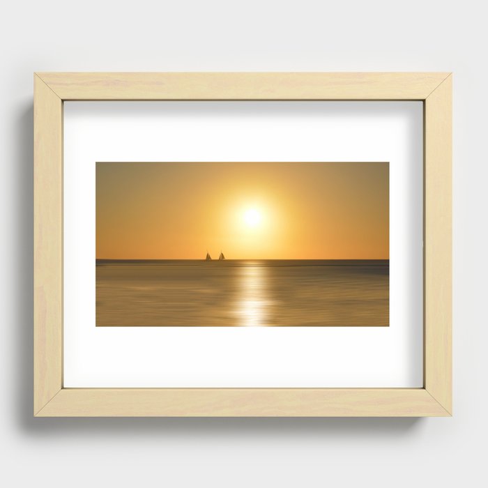 Island sunset Recessed Framed Print