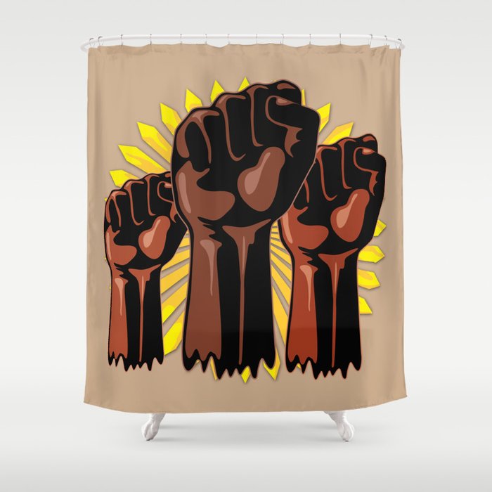 Black Power Raised Fists Shower Curtain