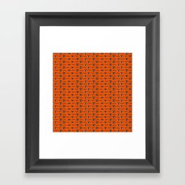 Hand Drawn Eyes Pattern - Orange Framed Art Print