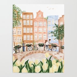 Amsterdam Illustration Poster affiches et impressions par RetroX