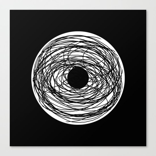 Eye Of The Storm - Abstract, black and white, minimalistic, minimal artwork Canvas Print